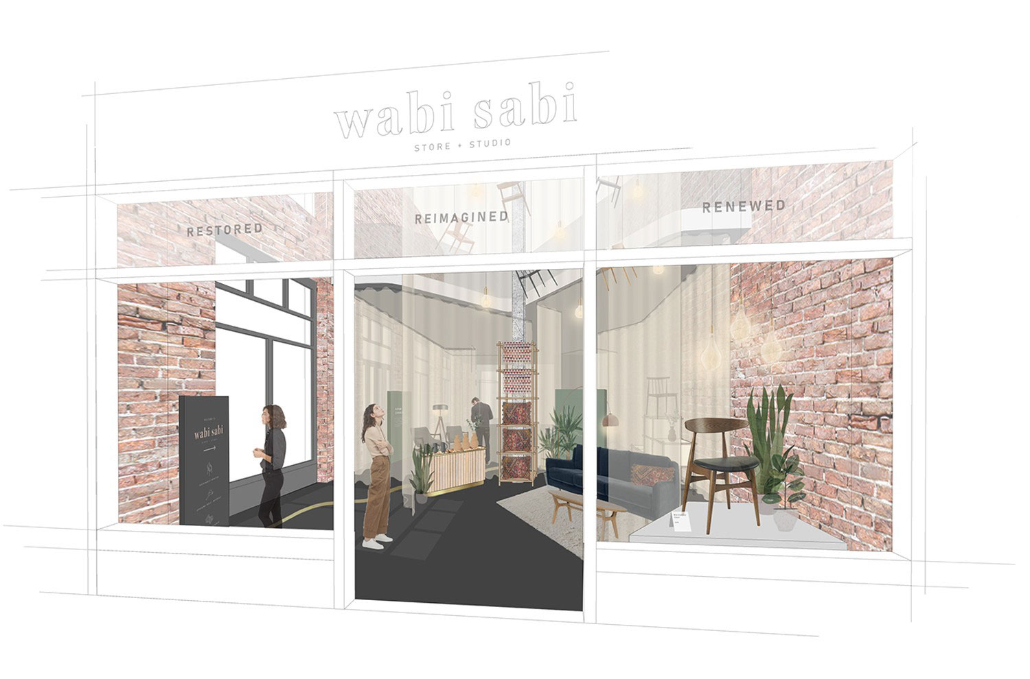 Wabi Sabi is a space for upcycling workshops and retail, highlighting the current backlash to a throw-away society